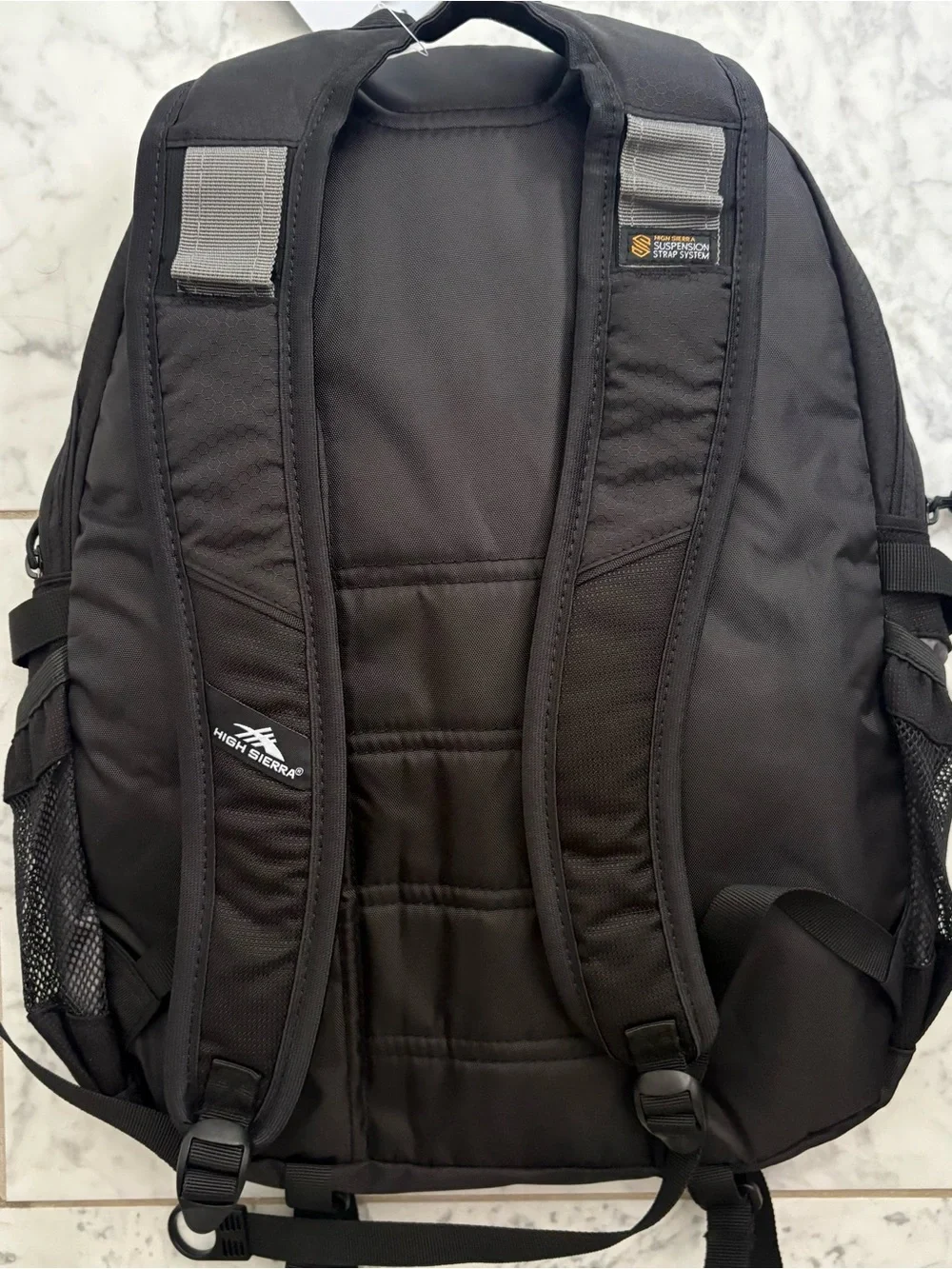 High Sierra Large 19in Backpack Travel School Book bag Tablet Sleeve Black